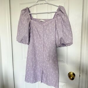OAK + FORT Lavender Floral Mini Dress